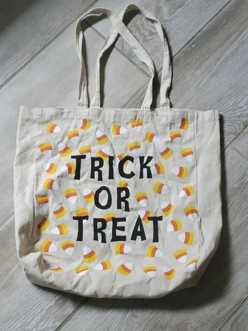 Spirit of Halloween Trick or Treat Candy Corn Canvas Tote Bag